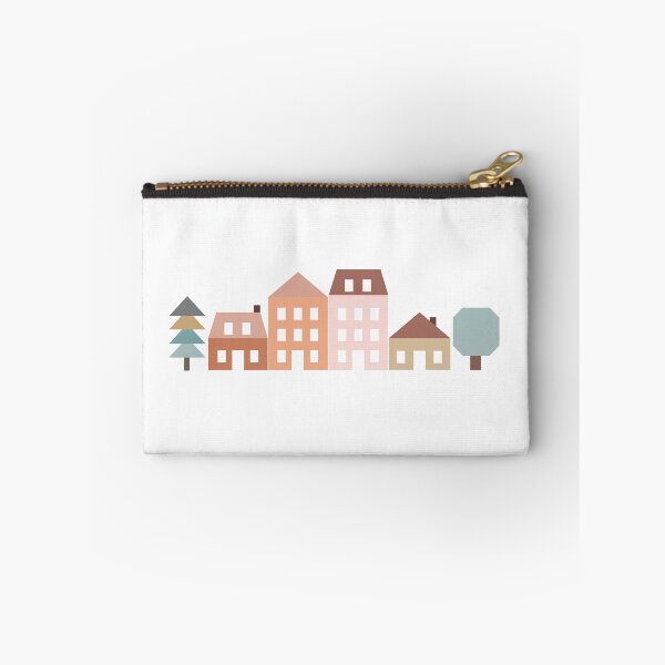 Item preview, Minimal Design of Geometric Houses in Muted Earth Tones designed and sold by littledesignco.