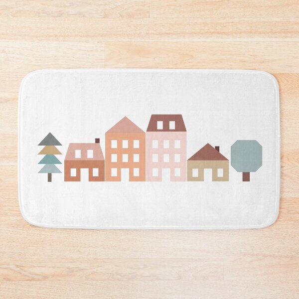 Item preview, Minimal Design of Geometric Houses in Muted Earth Tones designed and sold by littledesignco.