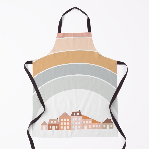 Item preview, Neighborhood in muted earth tones, rainbow, modern designed and sold by littledesignco.