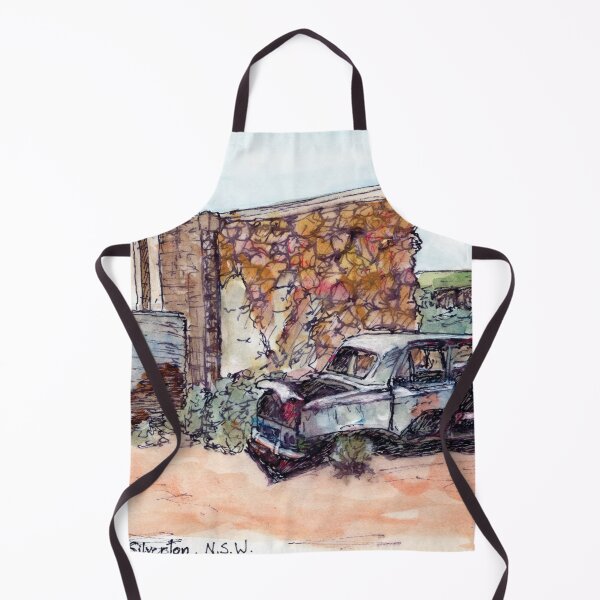 Item preview, Australian Scene - Historic building with vintage car, Silverton, NSW, Aus. designed and sold by Anne Huth.