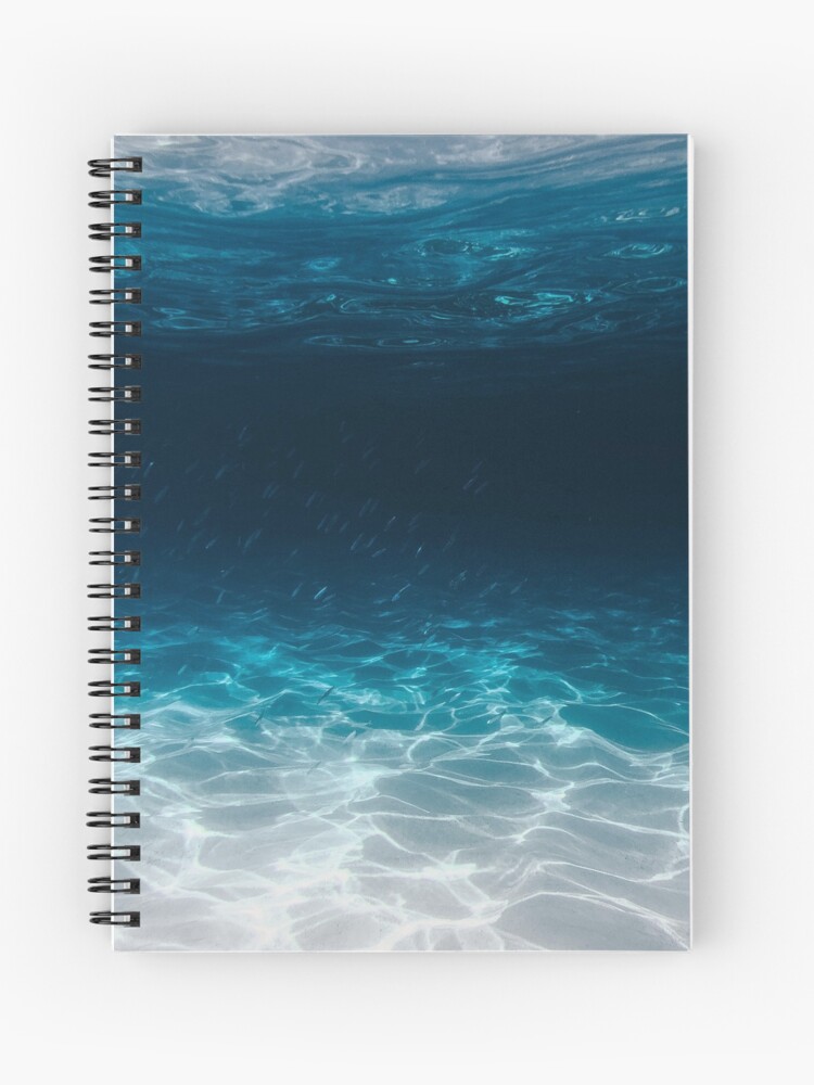 Turquoise Blue Ocean Shore Waves Spiral Notebook for Sale by AlexandraStr