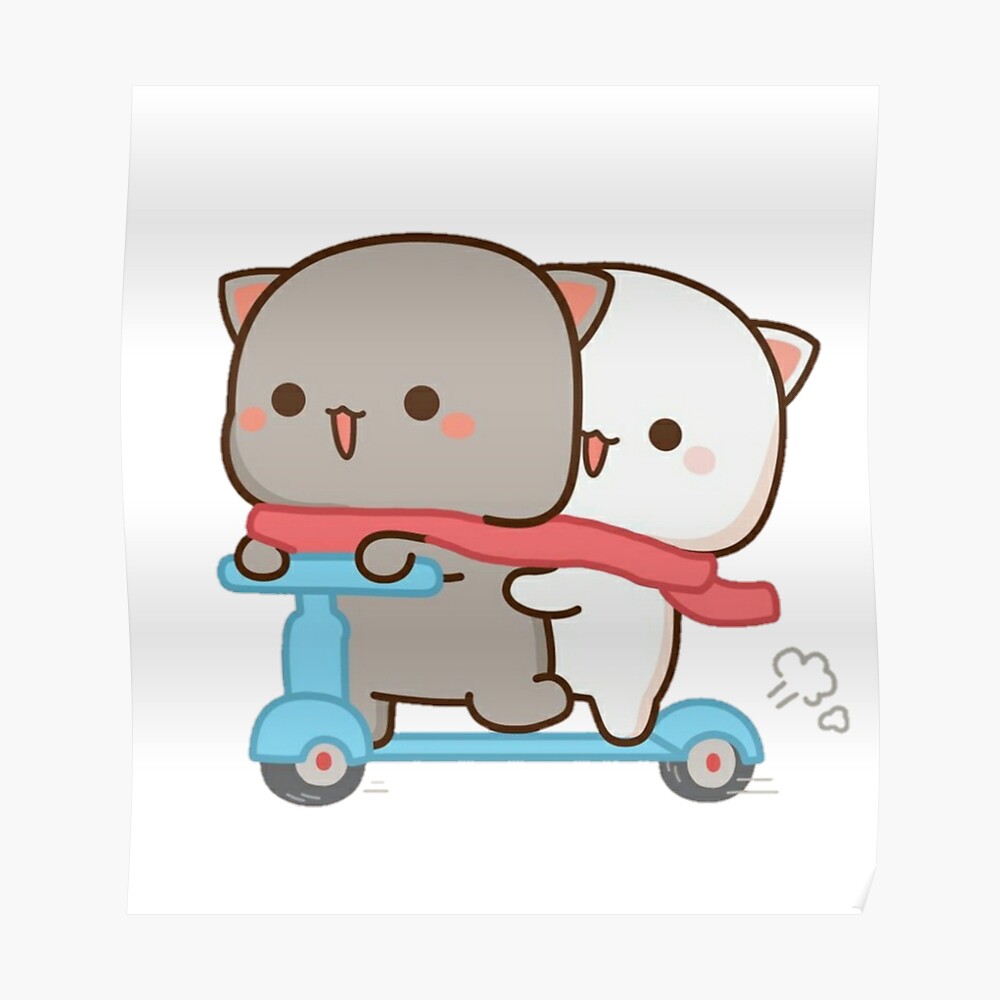 Cute milk and mocha, cartoon, funny couple,cats,peach and goma Cute milk and mocha, cartoon, funny couple,cats,peach and goma