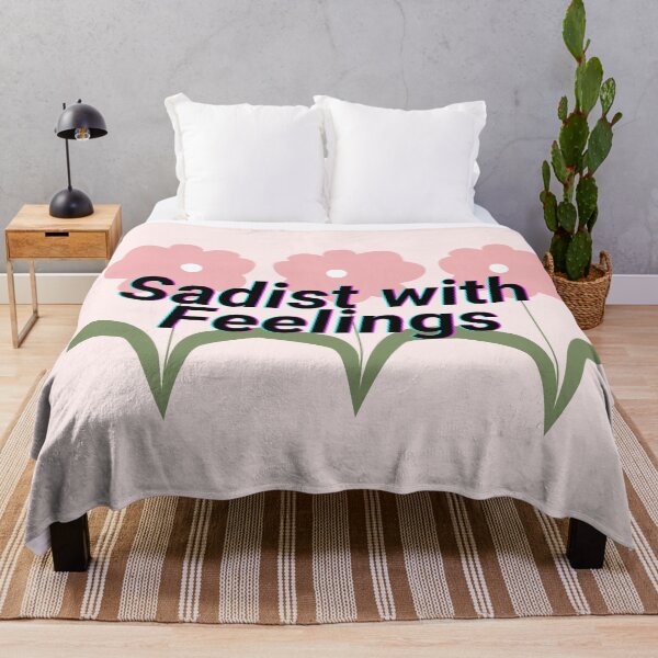 Item preview, Sadist with feelings - Aesthetic vaporwave quote flowers designed and sold by WanderAesthetic.