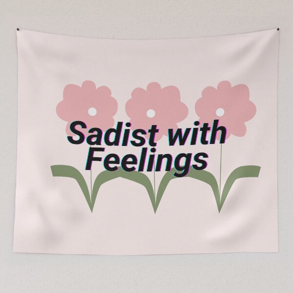 Item preview, Sadist with feelings - Aesthetic vaporwave quote flowers designed and sold by WanderAesthetic.