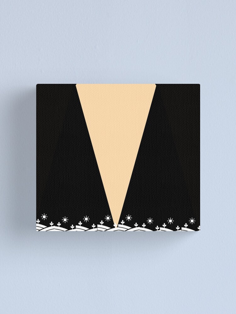 Alternate view of Geometric pattern-Peach, black and white Canvas Print