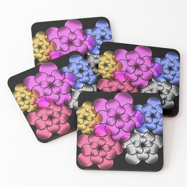 Item preview, Metallic Colored Flowers in Abstract Art designed and sold by Alondra.