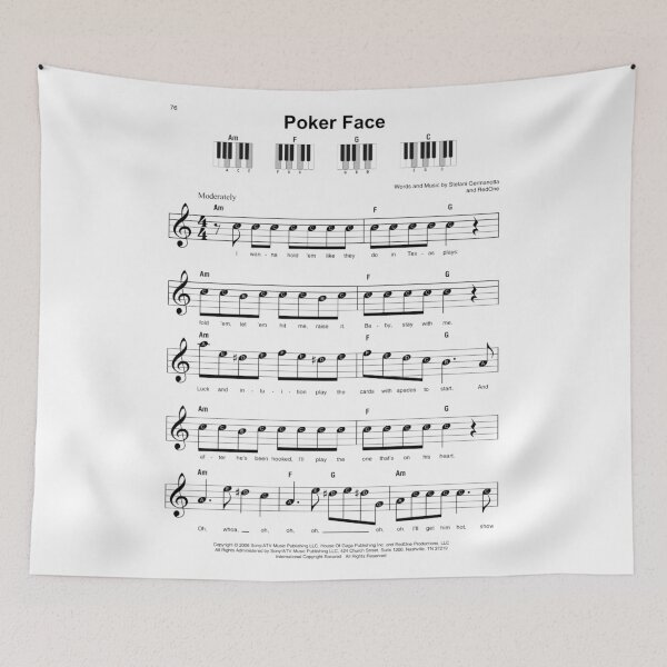 Item preview, Lady Gaga Poker Face Music Notes designed and sold by AlertStore.