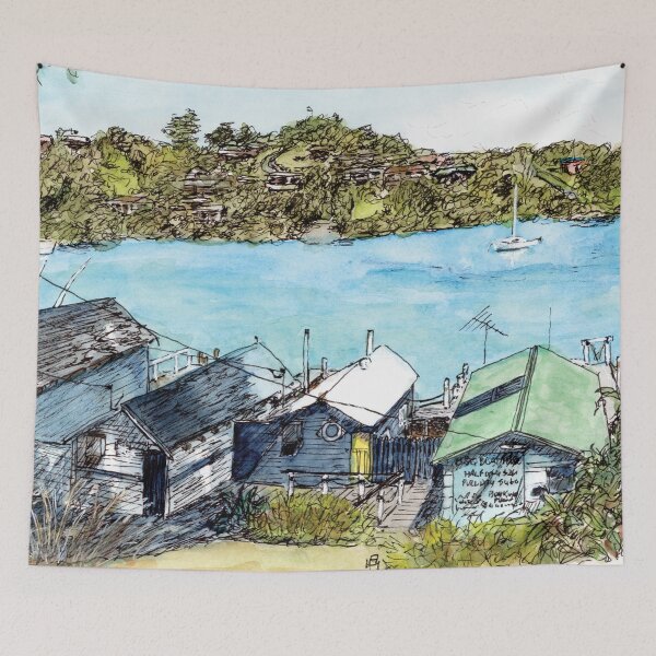 Item preview, Australian Scene - Boat Sheds, Narooma, NSW, Aus. designed and sold by Anne Huth.