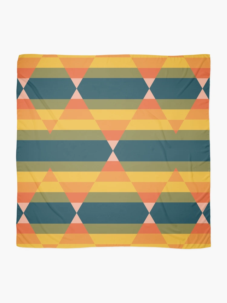 Thumbnail 2 of 3, Scarf, Colorful Triangles Geometry - Abstract Pattern designed and sold by Promedia.