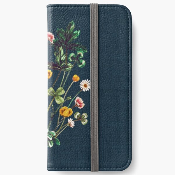 MeadowSweet Autumn on Rustic Blue iPhone Wallet