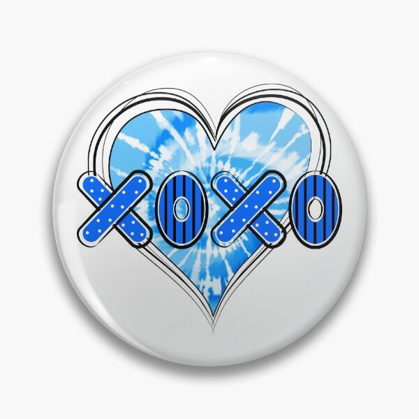 Item preview, Tie Dye Heart XOXO Blue Color designed and sold by MisPuHoney.
