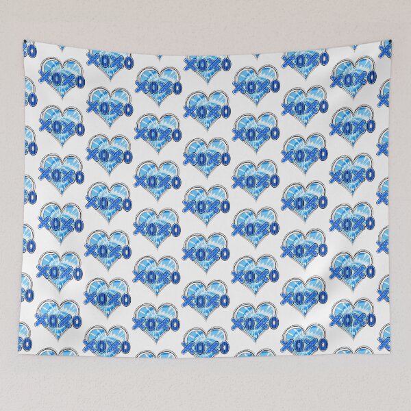 Item preview, Tie Dye Heart XOXO Blue Color designed and sold by MisPuHoney.