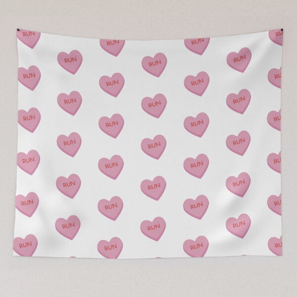 Item preview, "Run" Funny Pink Candy Heart designed and sold by burlybot.