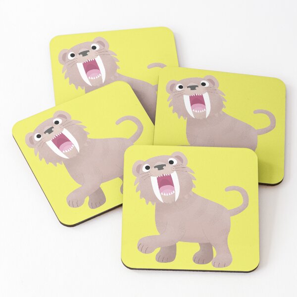 Item preview, Cute Saber Toothed Tiger Smilodon cartoon  designed and sold by FrogFactory.