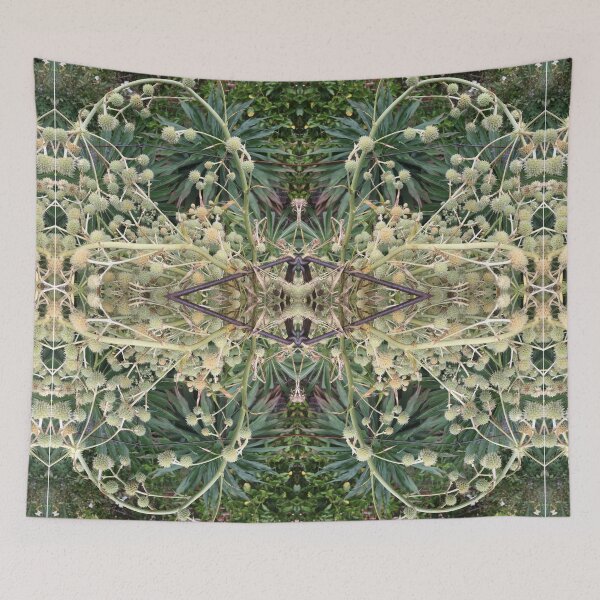 Item preview, Sea Holly Frolicking in the Summertime Botanics, Green and Gold designed and sold by RoseAromas.