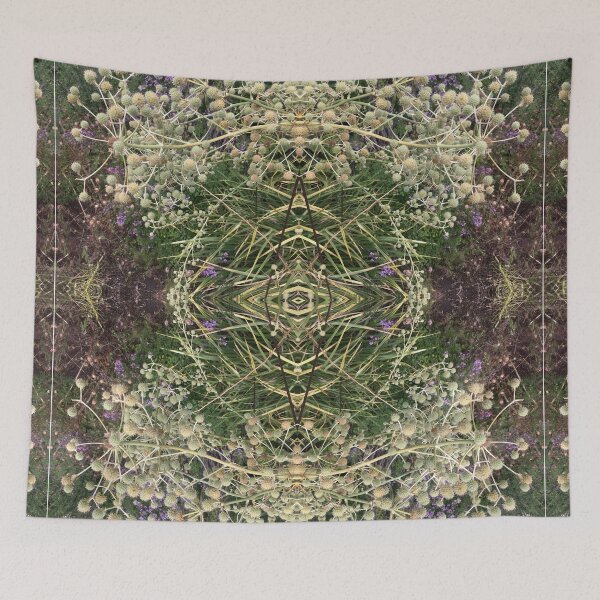 Item preview, Sea Holly Frolicking in the Summertime Botanics, Green and Gold II designed and sold by RoseAromas.