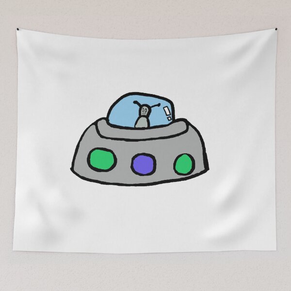 Item preview, A little alien in a little flying saucer  designed and sold by PyroPython.