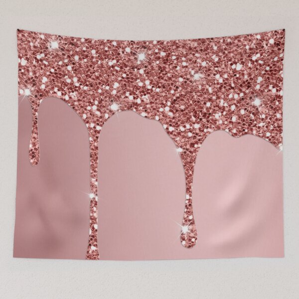 Item preview, Dripping Rose Gold Glitter designed and sold by WOW TeesAndThings.