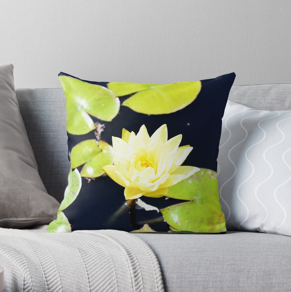 Yellow flower Throw Pillow