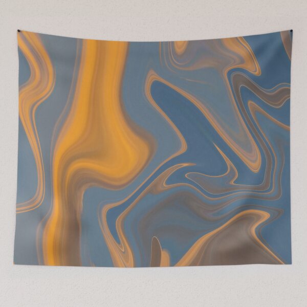 Item preview, Yellow Blue marble Liquid Artwork designed and sold by Repayh.