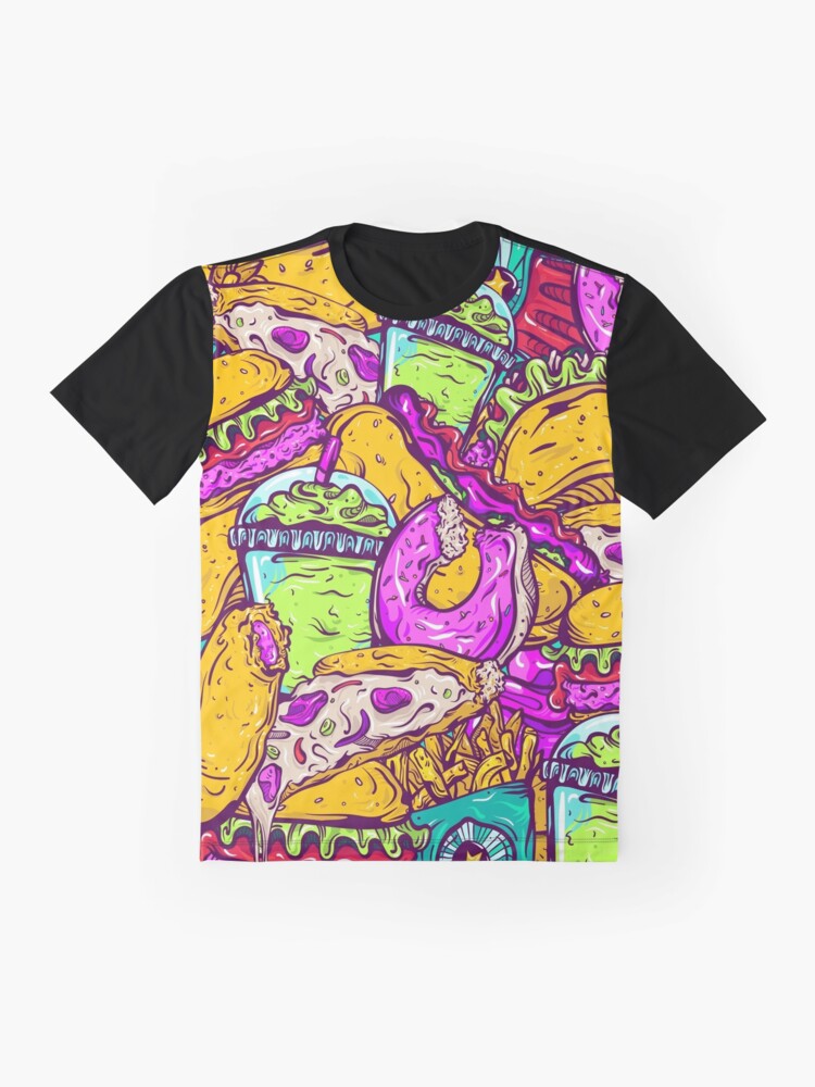 Thumbnail 4 of 5, Graphic T-Shirt, Fast Food Frenzy! designed and sold by melissadn.