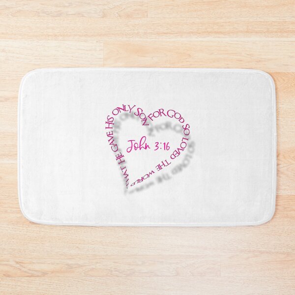 Item preview, John 3:16 Heart Verse (Hot Pink) designed and sold by PawsitiveMum.