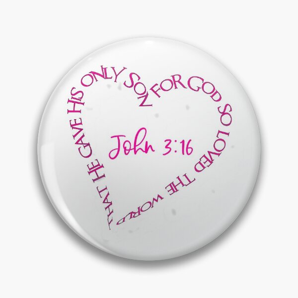 Item preview, John 3:16 Heart Verse (Hot Pink) designed and sold by PawsitiveMum.