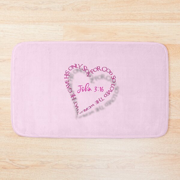 Item preview, John 3:16 Heart Verse (Hot Pink on Pink) designed and sold by PawsitiveMum.