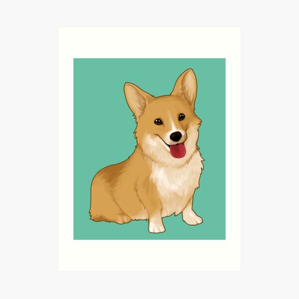 Lindo sonriente corgi Lámina artística
