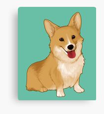 Cute smiling corgi Canvas Print