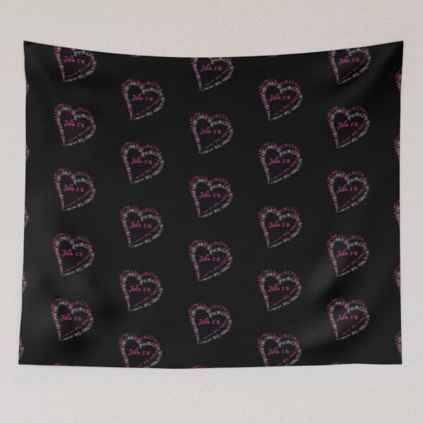 Item preview, John 3:16 Heart Verse (Hot Pink on Black) designed and sold by PawsitiveMum.
