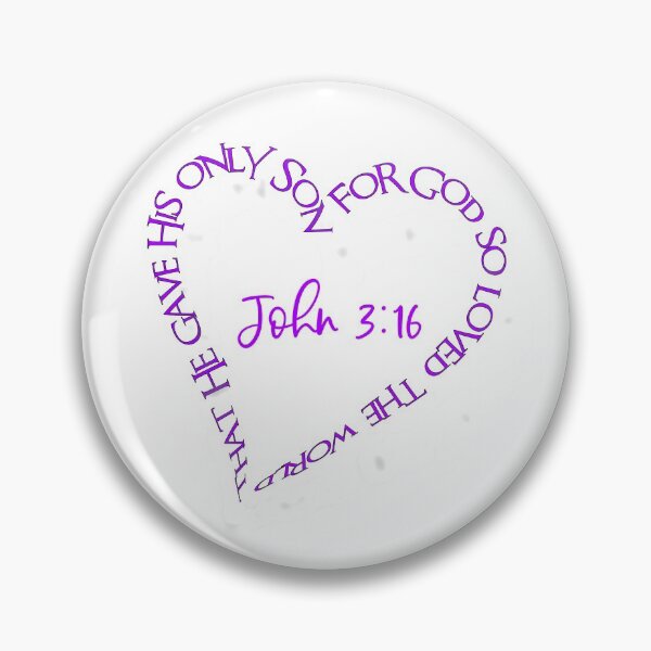Item preview, John 3:16 Heart Verse (Purple) designed and sold by PawsitiveMum.