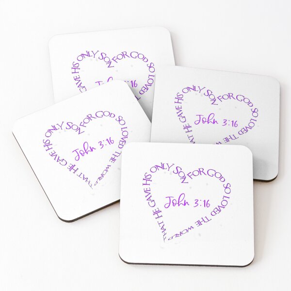 Item preview, John 3:16 Heart Verse (Purple) designed and sold by PawsitiveMum.