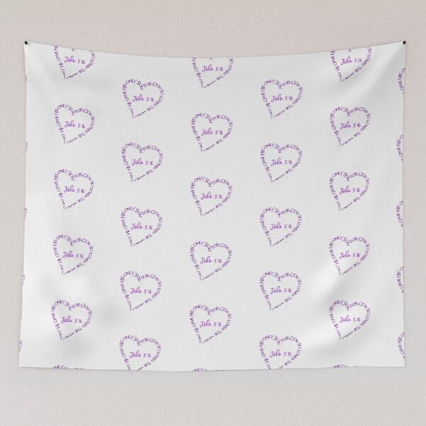 Item preview, John 3:16 Heart Verse (Purple) designed and sold by PawsitiveMum.