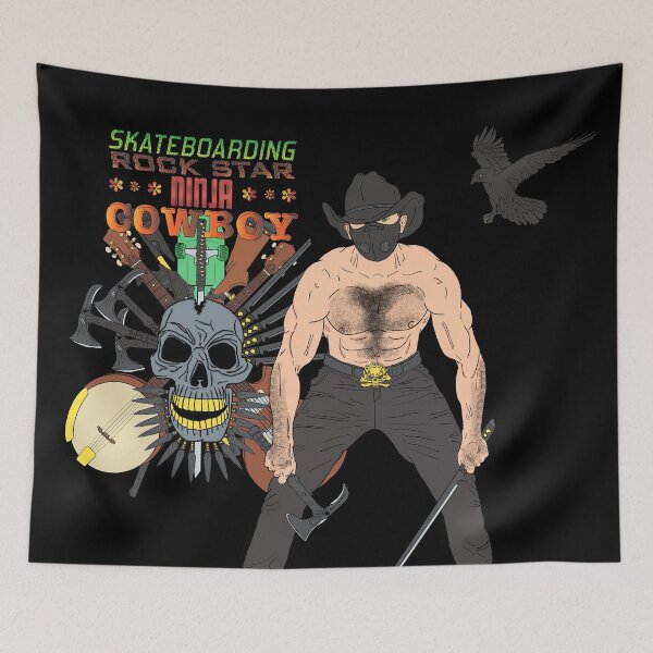 Item preview, Ninja Cowboy Slayer with Skull Title designed and sold by Marty Boff.