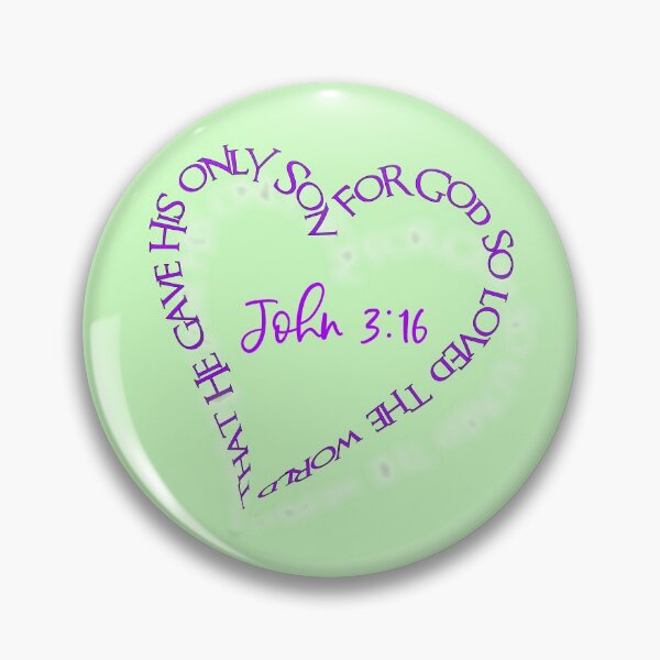 Item preview, John 3:16 Heart Verse (Purple on Green) designed and sold by PawsitiveMum.