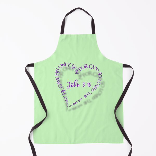 Item preview, John 3:16 Heart Verse (Purple on Green) designed and sold by PawsitiveMum.