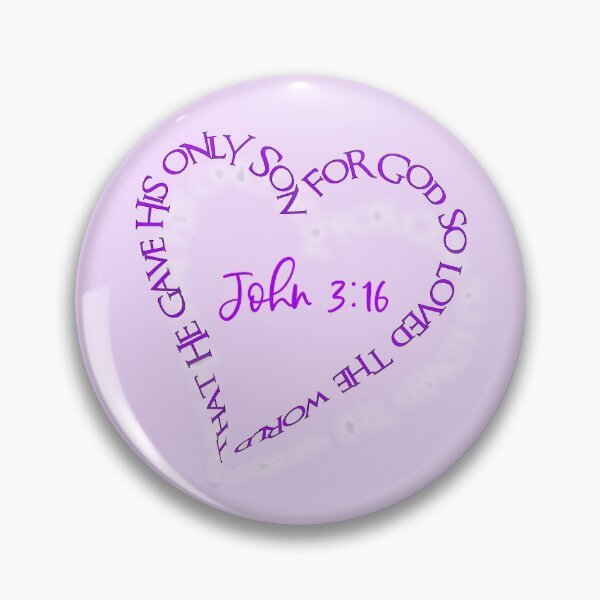 Item preview, John 3:16 Heart Verse (Purple on Purple) designed and sold by PawsitiveMum.