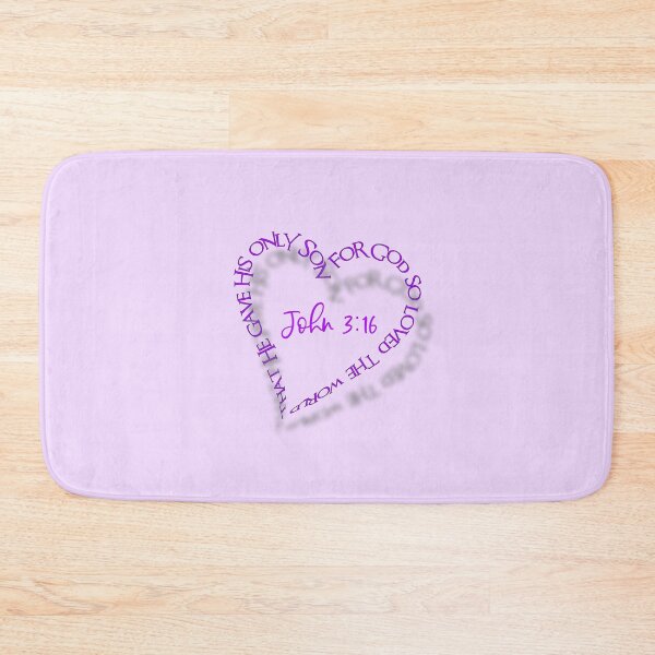 Item preview, John 3:16 Heart Verse (Purple on Purple) designed and sold by PawsitiveMum.