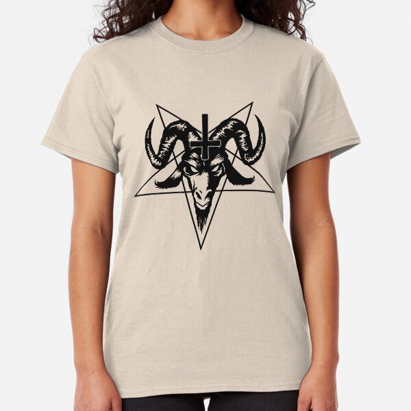 Satanic Goat Head with Pentagram (black) Classic T-Shirt