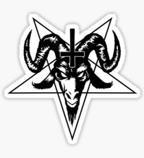Satanischer Ziegenkopf mit Pentagramm (schwarz) Sticker