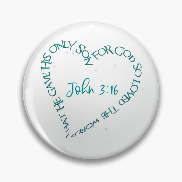 Item preview, John 3:16 Heart Verse (Aqua) designed and sold by PawsitiveMum.