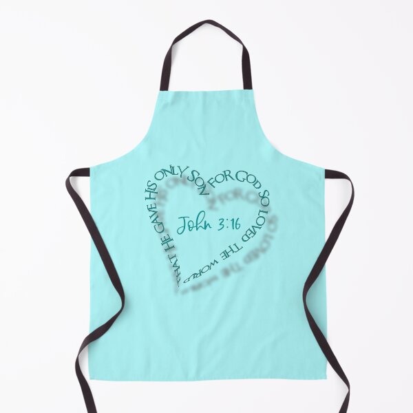 Item preview, John 3:16 Heart Verse (Aqua on Aqua) designed and sold by PawsitiveMum.