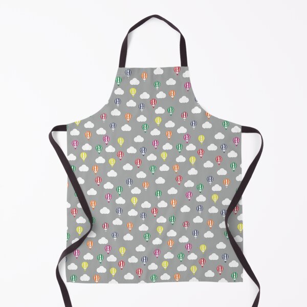 Item preview, Grey with Multicoloured Hot Air Balloons and Clouds designed and sold by shadowbright.