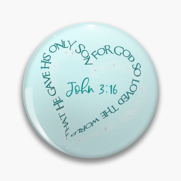Item preview, John 3:16 Heart Verse (Aqua on Light Aqua) designed and sold by PawsitiveMum.