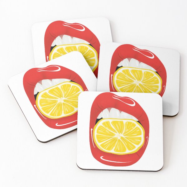 Item preview, Red lips, sexy lips, lips and lemon, art, bright color, lips designed and sold by Nina Lybimova.