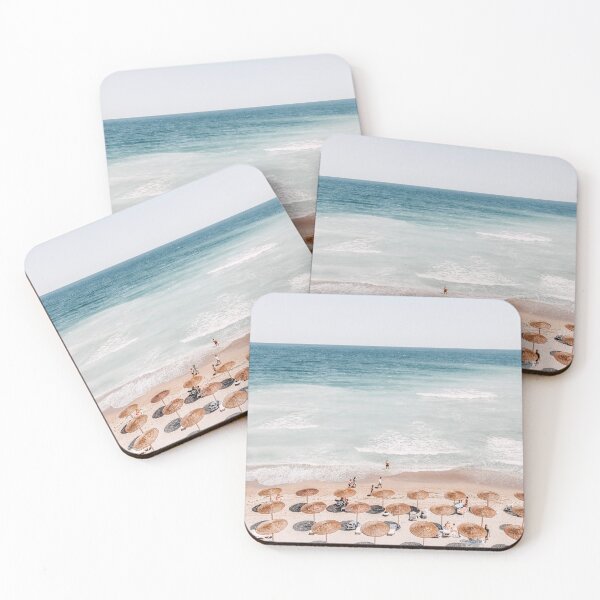 Item preview, Summer Ocean View, Beach Umbrellas Seaside Art Print, Teal Sea Horizon Home Decor, Printable Summer Vibes designed and sold by radub85.