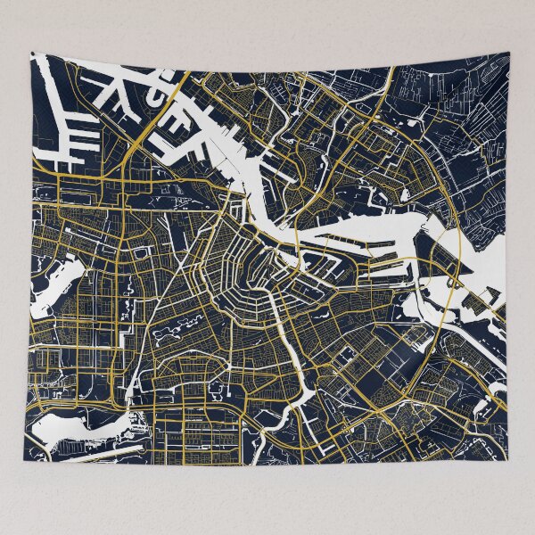 Item preview, Amsterdam City Map of Netherlands - Gold Art Deco designed and sold by deMAP.