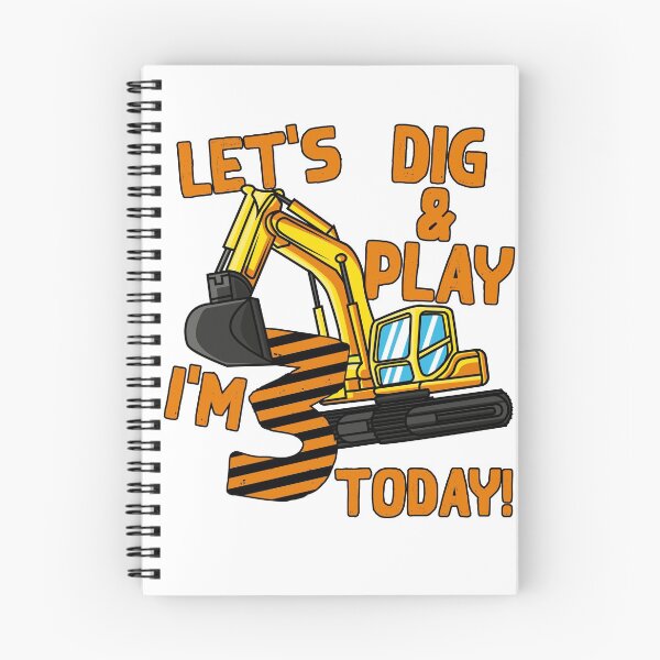 Item preview, 3rd birthday children excavator saying gift idea designed and sold by LuminOrb.