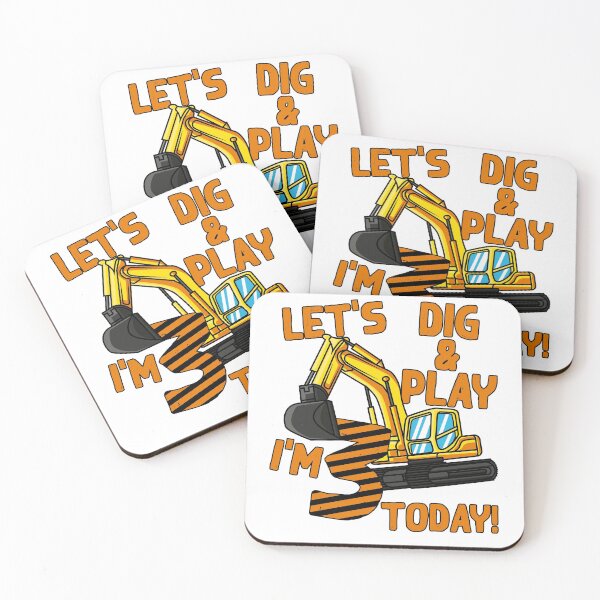 Item preview, 3rd birthday children excavator saying gift idea designed and sold by LuminOrb.